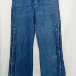 Vintage Y2K Lamsah Side Snap Jeans Blue 30 Wide‎ Leg Photo 0