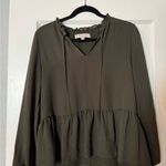 Loft Dark Olive Women's Blouse Photo 2