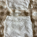 White Lace Strapless Top and Skirt Set Size XS Photo 0
