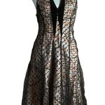 SheIn  X CW2 polka dot & plant print halter neck backless high low mesh dress M Photo 6