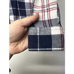 Woolrich  Women’s Large Plaid Flannel Shirt Navy Red White Button Up Long Sleeve Photo 6