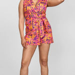 NWT D'IYANU Chichima African Print Blazer Romper (Orange Abstract Leaves) Large Photo 0