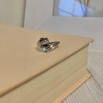 Purple Glass Faux Star Sapphire Silver Victorian Ring “Tabitha” Dark Femme Classic Jewelry Photo 5