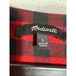 Madewell  Red Black Buffalo Check Plaid Popover Top Size Small Photo 3
