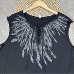 Liberty Wear Women’s Sleeveless Shirt Wings Feathers Whimsigoth Fairy Black XL Photo 2