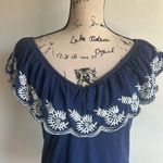 Moulinette Soeurs Anthropologie  Embroidered Nautical Navy Top Size Medium Photo 3