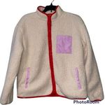 Lego Target small women’s Sherpa jacket pink red new polyester full zip front Photo 0