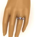 1 carat heart shaped diamond engagement ring ruby silver Wedding Bridal Rings Red Size 10 Photo 3