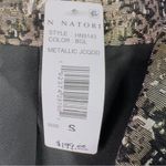 Natori  Small Metallic Jacquard Black Silver Lined Long Sleeve Crop Open Jacket Photo 7