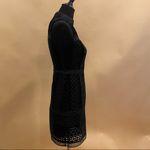 Topshop  Black Velvet Cutwork Lace Shift Mini Dress Size 2 Photo 9