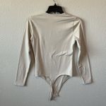 Abercrombie & Fitch Abercrombie Square Scoopneck Long Sleeve Bodysuit Beige Size Small Photo 2