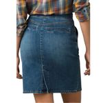 prAna Aubrey Exposed Button Fly High Waist Stretch Pencil Back Slit Denim Skirt Photo 1