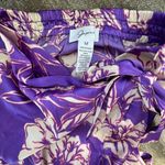 Japna NWT  Purple Floral Print Satin Midi Wrap Skirt Size Medium Photo 5