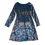 Peace + Love Paisley Floral Velvet Burnout Dress Sz M Baroque Whimsy Glam New Blue Size M Photo 2