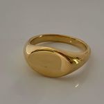 Oval Band Ring Gold Stacking Ring Photo 1