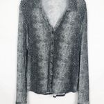 Adrienne Vittadini  Button Down Snake Print Top Size L Photo 0