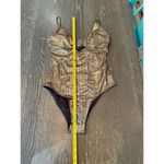 Cupshe  Women's Gold Ruched One Piece Swimsuit Size M Photo 3