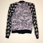 Free People  Black and Gray Floral Bomber Jacket Size XS Photo 6