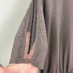 Garnet Hill  Top Womens‎ Large Taupe Dolman Lace Sleeve Organic Cotton Tencel L Photo 1