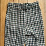 Vintage Wool Plaid Checkered Pants Brown Photo 2