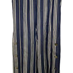 Vilagallo Navy‎ Striped Button Straight Leg Pants Size 38 Blue Photo 0