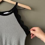 Hailey & Co. Crochet Striped Peplum Top - Small Photo 1