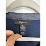 Style & Co . Jacket Side Zip Motto Women’s Blue Size Large Long Sleeve Photo 4