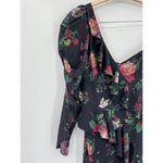 Amur Pasqualena Black Floral Print One Shoulder Ruffle High Low Dress Size 6 Photo 51