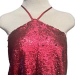 Sunday in Brooklyn Anthropologie Sequined Halter Top, deep red, Size Small NWT Photo 3