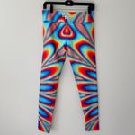 Electro Threads Vibrant Multicolor Rainbow Tie Dye Retro Yoga Workout Leggings Blue Size M Photo 2