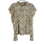 Anthropologie Dolan Sheer Lace High-Neck Top Long Puff Sleeve Top Size XL Petite Photo 3