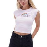 Pacsun/ black jean shorts with pink playboy bunny Photo 0