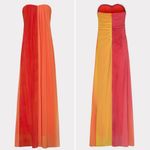 Milly Sunset Stripe Strapless Maxi Dress Coral Multi Size 2 US NWT Photo 9