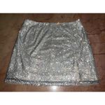 LAMARQUE Pati Rhinestone Mini Skirt in Silver XSmall New Womens Faux Leather Size XS Photo 5