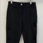 Alo Yoga  Fierce Black Distressed Sweatpants Photo 4