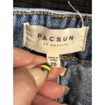 PacSun Denim Mini Skirt Size 26 Pockets Embroidered Roses Zip/Button Y2K Photo 4