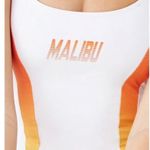 Forever 21 White Orange Malibu Graphic One Piece Swimsuit NEW Photo 3