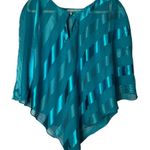 Another Thyme‎ Vintage Green Striped Cape 100% Polyester Size 18W Photo 0