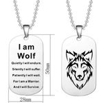“I Am Wolf…” Silver Necklace New in Packaging Photo 2