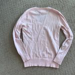 Tommy Hilfiger Sweater V Neck Pale Pink Logo Tight Thin Knit Long Sleeve Size XS Photo 3
