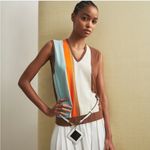 Tory Burch | Colorblock Sweater Vest Embroidered Logo | S Photo 1