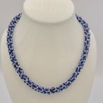 Artisan Shades of Blue and Clear Beaded Necklace Photo 2