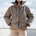 Nanushka Hide Jacket Vegan Leather Puffer Coat Brown Photo 1