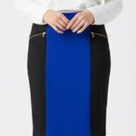 Cynthia Rowley  Blue & Black Colorblock Zipper Pencil Skirt Size 4 Photo 0