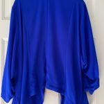 Torrid  Royal Blue Stretch Crepe Open Front Cardigan With Ruched Sleeves Sz 5X Photo 2