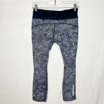 Nike  Dri-Fit Navy Light Blue Printed Cropped Running Leggings Sz S (26x22) Photo 6
