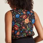 Modcloth NWOT Masterpiece Sleeveless Lace-Up Top in Folksy Floral Print Photo 10