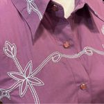 Vintage Rockies Sleeveless Purple Western Embroidered Button Up Blouse (M) EUC Pink Size M Photo 2