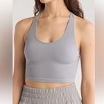 Zella  Gray Racerback Sports Bra with Scoop Neckline Photo 0