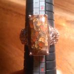 Matrix Fire Opal 14K Rose Gold Over Copper Ring (Size 9) Photo 3